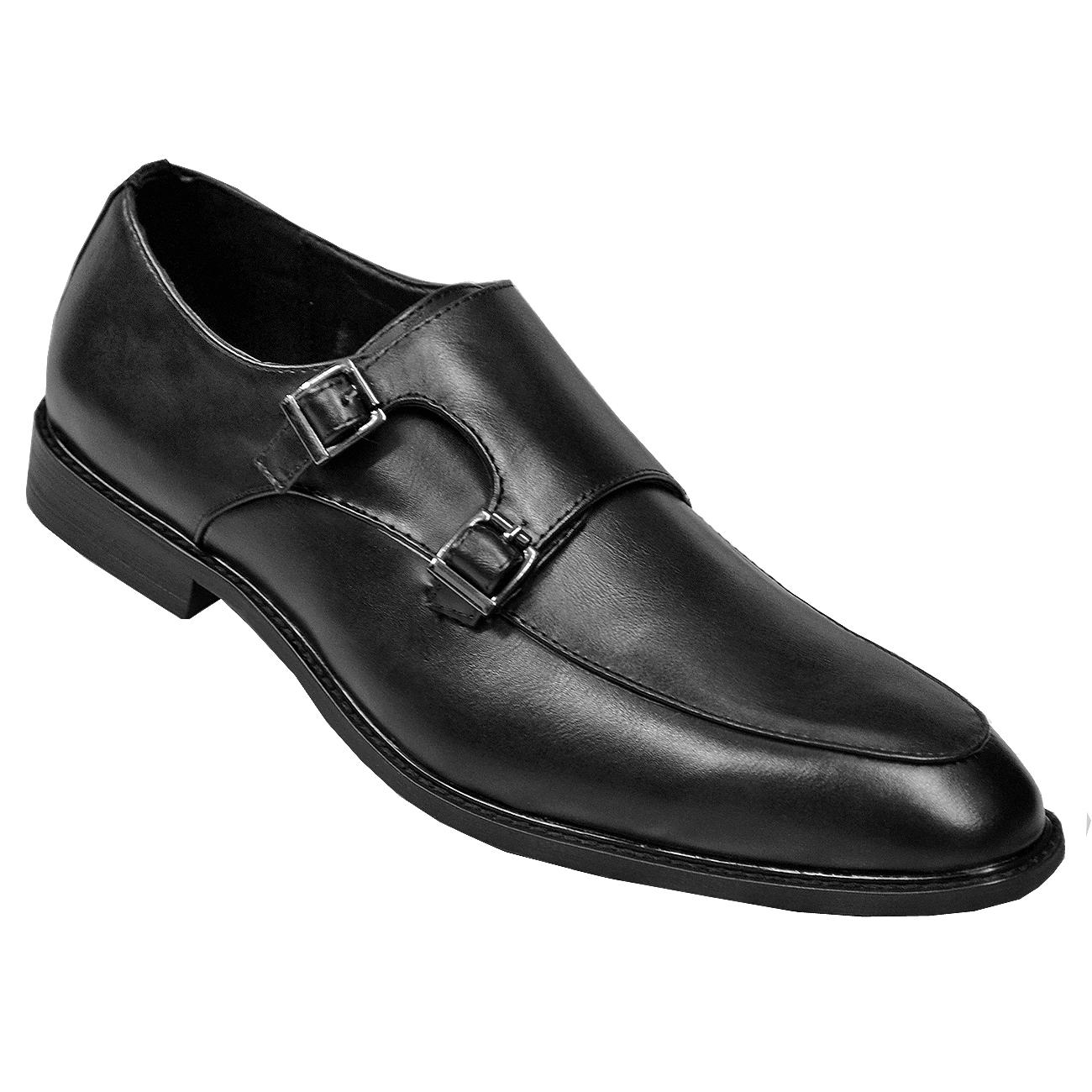 Antonio Cerrelli 6722 | Black Double Monk Strap Shoes | PU Leather