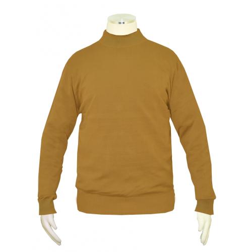 Bagazio Camel Mock Neck Sweater Shirt BM030