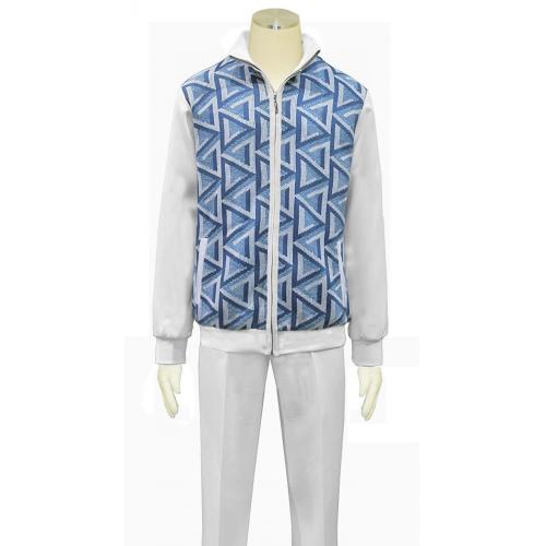 Silversilk White / Blue / Light Blue Zip-Up Knitted Jacket Outfit 2386