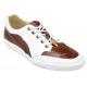 Belvedere "Irvin" Cognac / White Genuine Ostrich And Soft Calf Casual Sneakers 6002.