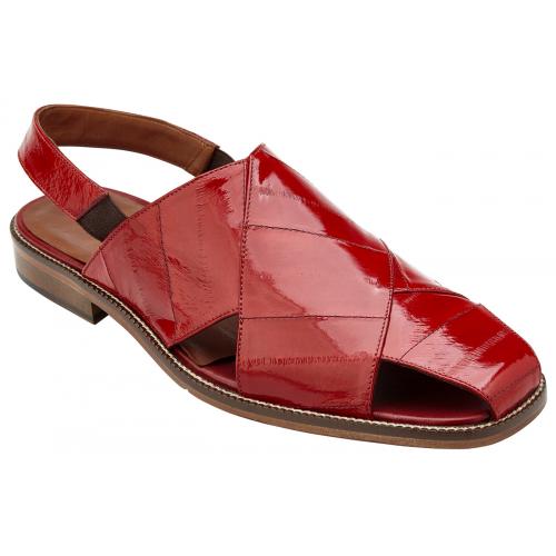 Belvedere "Monza" Red Genuine Eel Sandals V40.