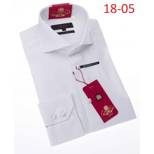 Axxess White 100% Cotton Modern Fit Dress Shirt 18-05.