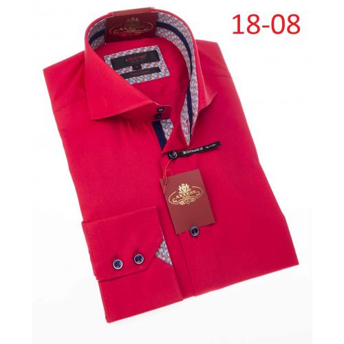 Axxess Red 100% Cotton Modern Fit Dress Shirt 18-08.
