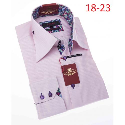 Axxess Pink 100% Cotton Modern Fit Dress Shirt 18-23.