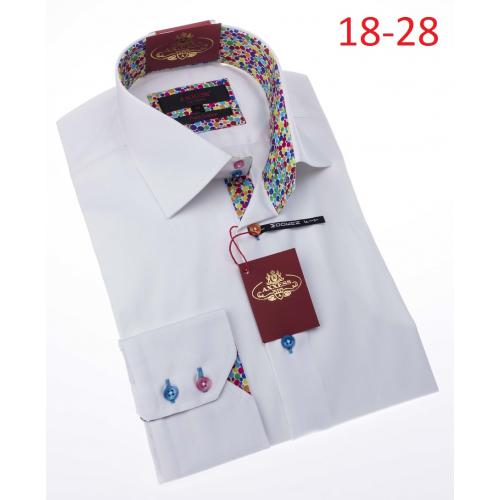 Axxess White 100% Cotton Modern Fit Dress Shirt 18-28.