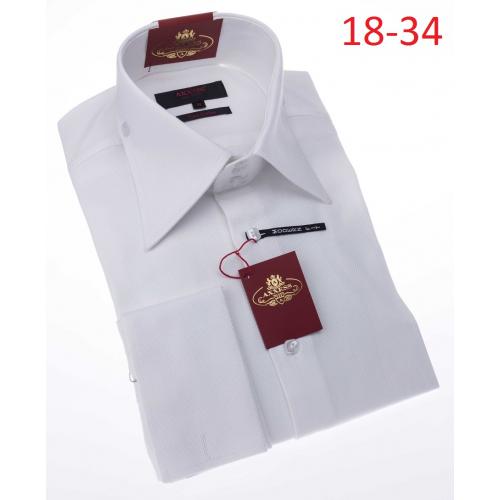 Axxess White 100% Cotton Modern Fit Dress Shirt 18-34.