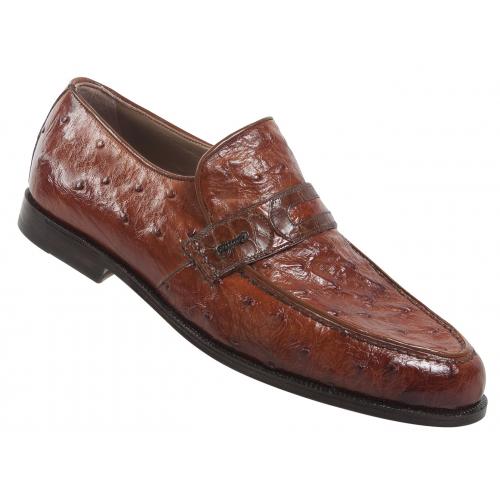 Mauri 3731 Camel Genuine Ostrich Hand Painted / Body Alligator Shoes.