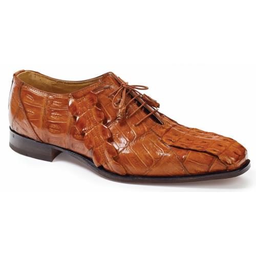 Mauri "Pellegrini" 4844 Cognac Genuine Baby Crocodile / Hornback Tail Shoes.