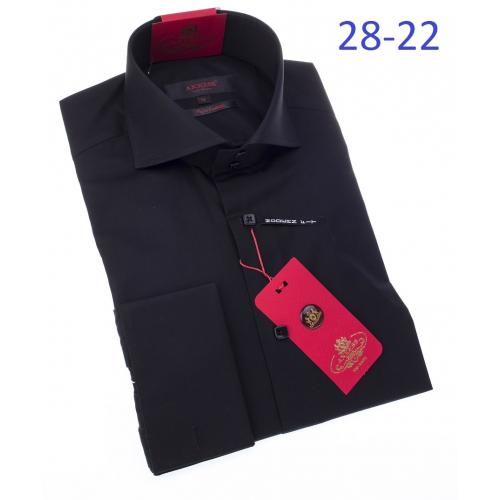 Axxess Black 100% Cotton Modern Fit Dress Shirt 28-22.