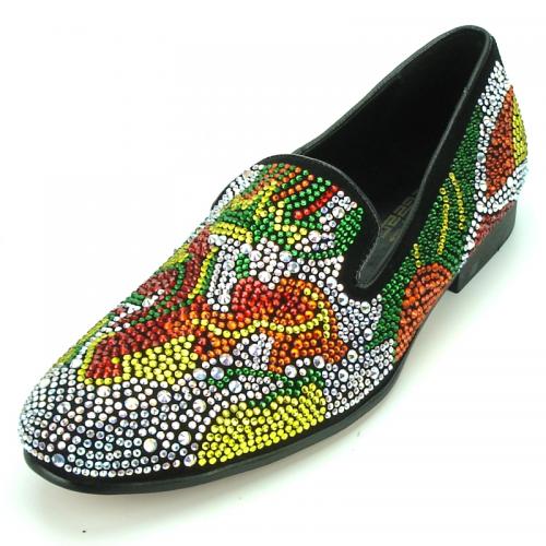 Fiesso Multi Color Genuine Leather Slip-on Shoes FI7137.