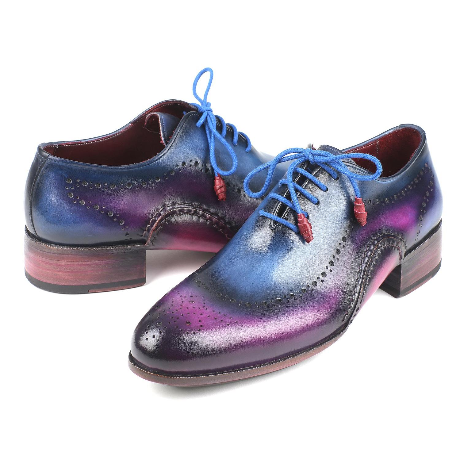 Paul Parkman 726 Blue / Purple Oxfords Shoes. - $ :: Upscale Menswear  
