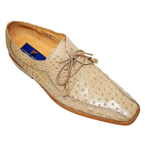 Giorgio Brutini Tan Hornback Alligator/Ostrich Print Shoes 171819 - $69 ...