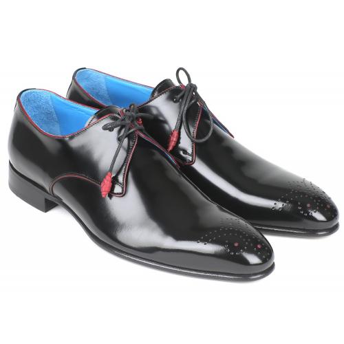 Paul Parkman "54RG88" Black Medallion Toe Derby Shoes.