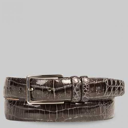 Mezlan 8603 Grey Genuine Crocodile Belt