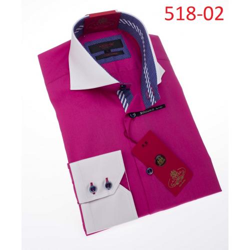 Axxess Fuchsia 100% Cotton Modern Fit Dress Shirt 518-02.