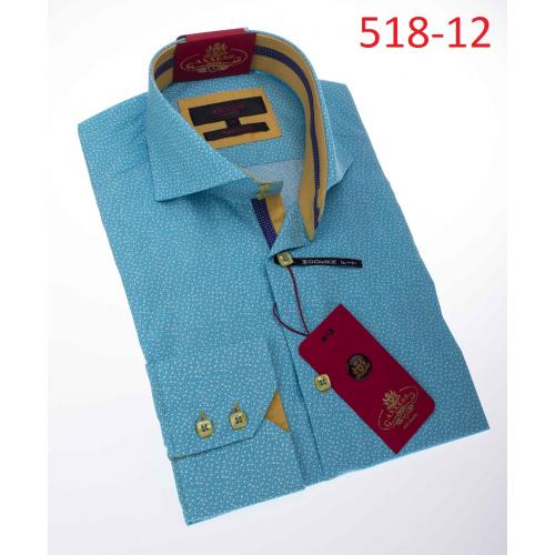 Axxess Turquoise Blue 100% Cotton Modern Fit Dress Shirt 518-12.