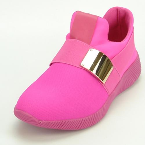 Encore By Fiesso Pink Genuine PU Leather Light Top Sneakers FI2313.