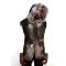 G-Gator Black Mouton Sheepskin Vest With Hood / Genuine Fox Fur 6500.
