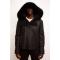 G-Gator Black Genuine Shearling Winter Jacket With Fox Fur Hood 900H
