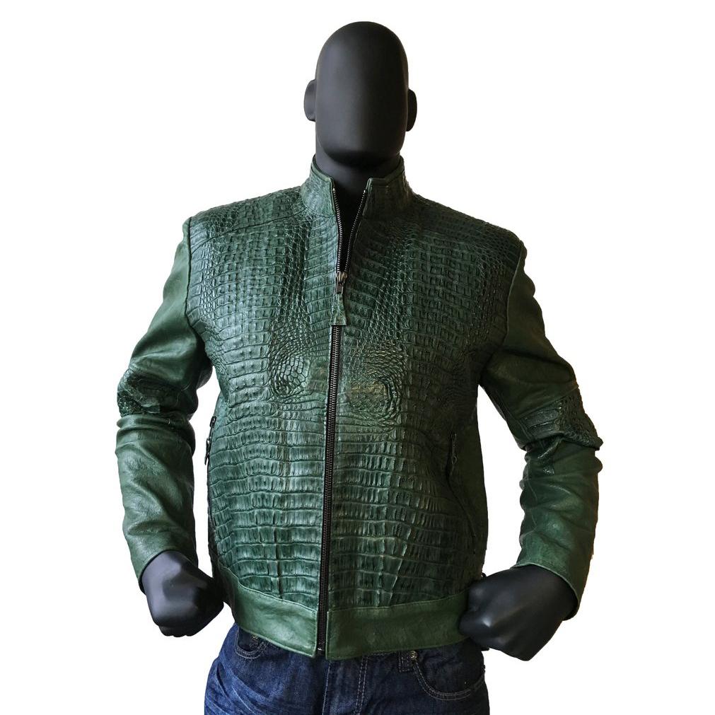 g gator green genuine alligator lambskin motorcycle jacket 7500 23338