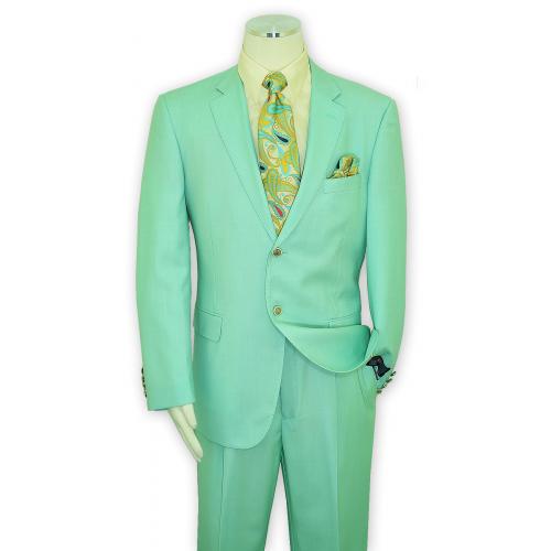 Luciano Carreli Mint Green Super 150's Wool Classic Fit Suit SC2311-2623