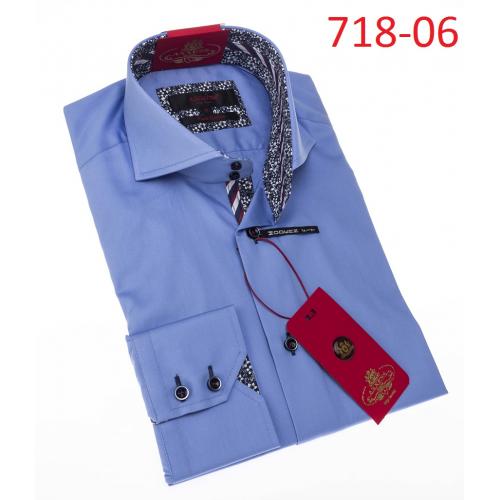Axxess Sky Blue Cotton Modern Fit Dress Shirt 718-06.