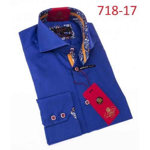 Axxess Royal Blue Cotton Modern Fit Dress Shirt 718-17.