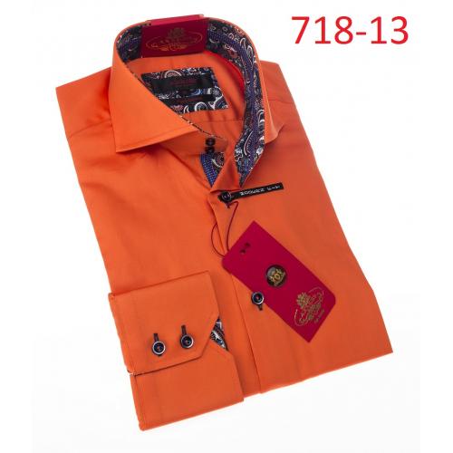 Axxess Rust Cotton Modern Fit Dress Shirt 718-13.