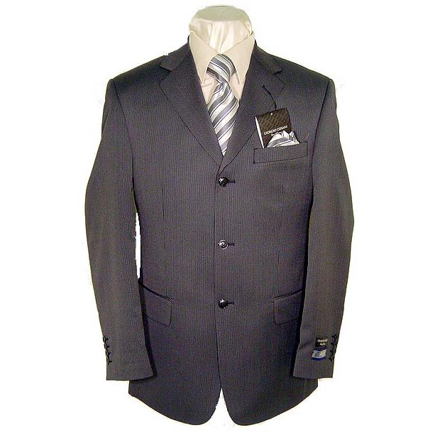 Giorgio Cosani Gray/Black Woven Pinstripes Super 120'S Wool Suit 2013 ...