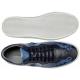 Belvedere "Corona" Navy / Blue Jean Genuine Crocodile / Lizard Casual Sneakers With Eyes Y04.
