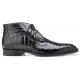 Belvedere "Stefano" Black Genuine All Over Alligator Lace-up Ankle Boots R17.