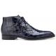 Belvedere "Stefano" Navy Genuine All Over Alligator Lace-up Ankle Boots R17.