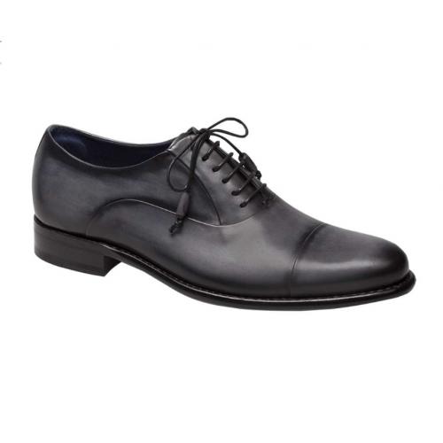 Mezlan "Helios" Grey Genuine Calfskin Cap Toe Oxford Shoes 8227.