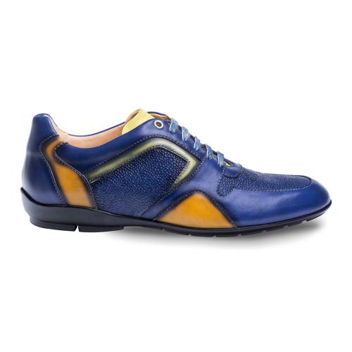Mezlan "Campo" Blue Multi Genuine Calfskin Sneakers 8574.