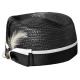 Bruno Capelo Black / White Braided Straw Telescope Baseball Hat LG-220