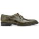 Belvedere "Batta" Olive All-Over Genuine Ostrich Lace-Up Shoes 14006.