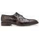 Belvedere "Batta" Chocolate All-Over Genuine Ostrich Lace-Up Shoes 14006.