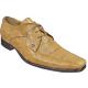 Mauri "M757" Camel All-Over Genuine Crocodile Lace-up Shoes.