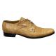 Mauri "M757" Camel All-Over Genuine Crocodile Lace-up Shoes.