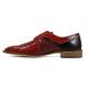 Stacy Adams "Triolo" Red / Black Alligator Print Calfskin Lace-Up Shoes 25211-965