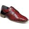 Stacy Adams "Triolo" Red / Black Alligator Print Calfskin Lace-Up Shoes 25211-965