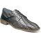 Stacy Adams "Triolo" Pebble Grey / Black Alligator Print Calfskin Lace-Up Shoes 25211-975