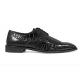 Stacy Adams "Triolo" Black Alligator Belly Print Genuine Leather Lace-Up Shoes 25211-001