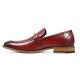 Stacy Adams "Duval" Cranberry Red Burnished Calfskin Moc Toe Bit Loafers 25199-608
