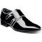 Stacy Adams "Valens" Black / White Patent PU Leather Double Monk Strap Shoes 25223-111