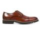 Stacy Adams "Barcliff" Cognac Burnished Calfskin Shoes With Tractor Sole 25216-221