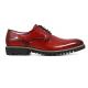 Stacy Adams "Barcliff" Cranberry Red Burnished Calfskin Shoes With Tractor Sole 25216-608