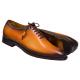 Mezlan "Eugene" Caramel / Dark Brown Burnished Calfskin Leather Oxford Shoes 8050