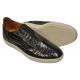 Mezlan "Emmanuel" Black Genuine Crocodile Casual Slip-On Sneakers 4106-F
