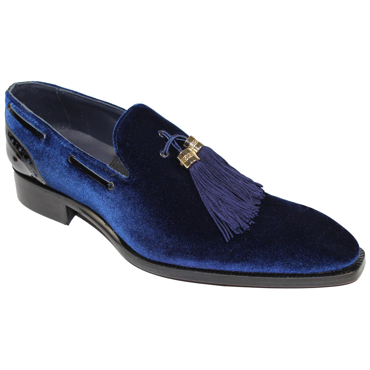 Duca Di Matiste Capri Blue Genuine Velvet / Patent Leather Matching ...